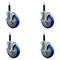 Service Caster 5'' Blue Poly Swivel 3/4'' Expanding Stem Caster Set with Brake, 4PK SCC-EX20S514-PPUB-BLUE-TLB-34-4 - alternate 1